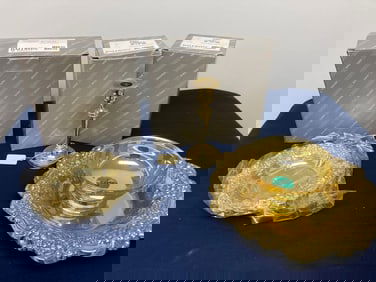 BALDWIN BRASS BOWLS AND CANDLESTICKS