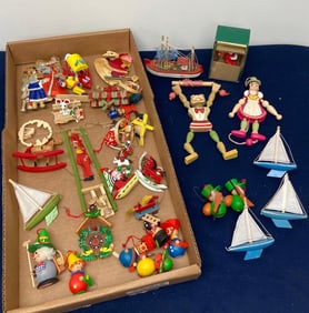 EARLY WOODEN CHRISTMAS ORNAMENTS