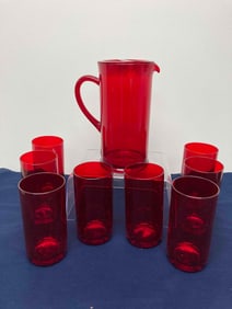 RETRO RUBY RED WATER SET