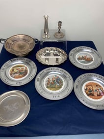 STAINLESS AND SILVER PLATED SERVING DISHES