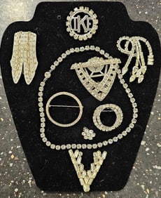 RHINESTONE IKE PIN AND JEWELRY