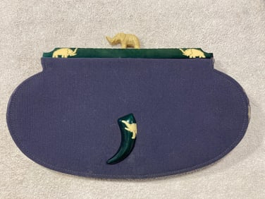 GRACELINE BLACK ELEPHANT VINTAGE HANDBAG