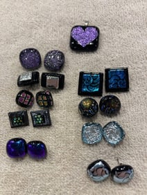 ARTISAN GLASS EARRINGS AND PENDANT