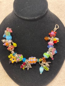 HAND BLOWN GLASS AND STERLING BRACELET