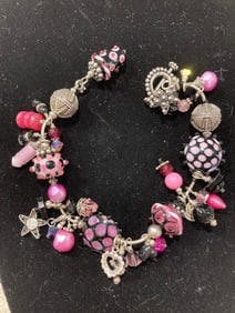 SWAROVSKI CRYSTAL, STERLING, AND FRESHWATER PEARL BRACELET