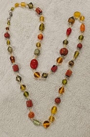 HANDMADE GLASS BEADED NECKLACE