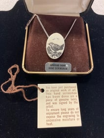 SCRIMSHAW BIRD NECKLACE