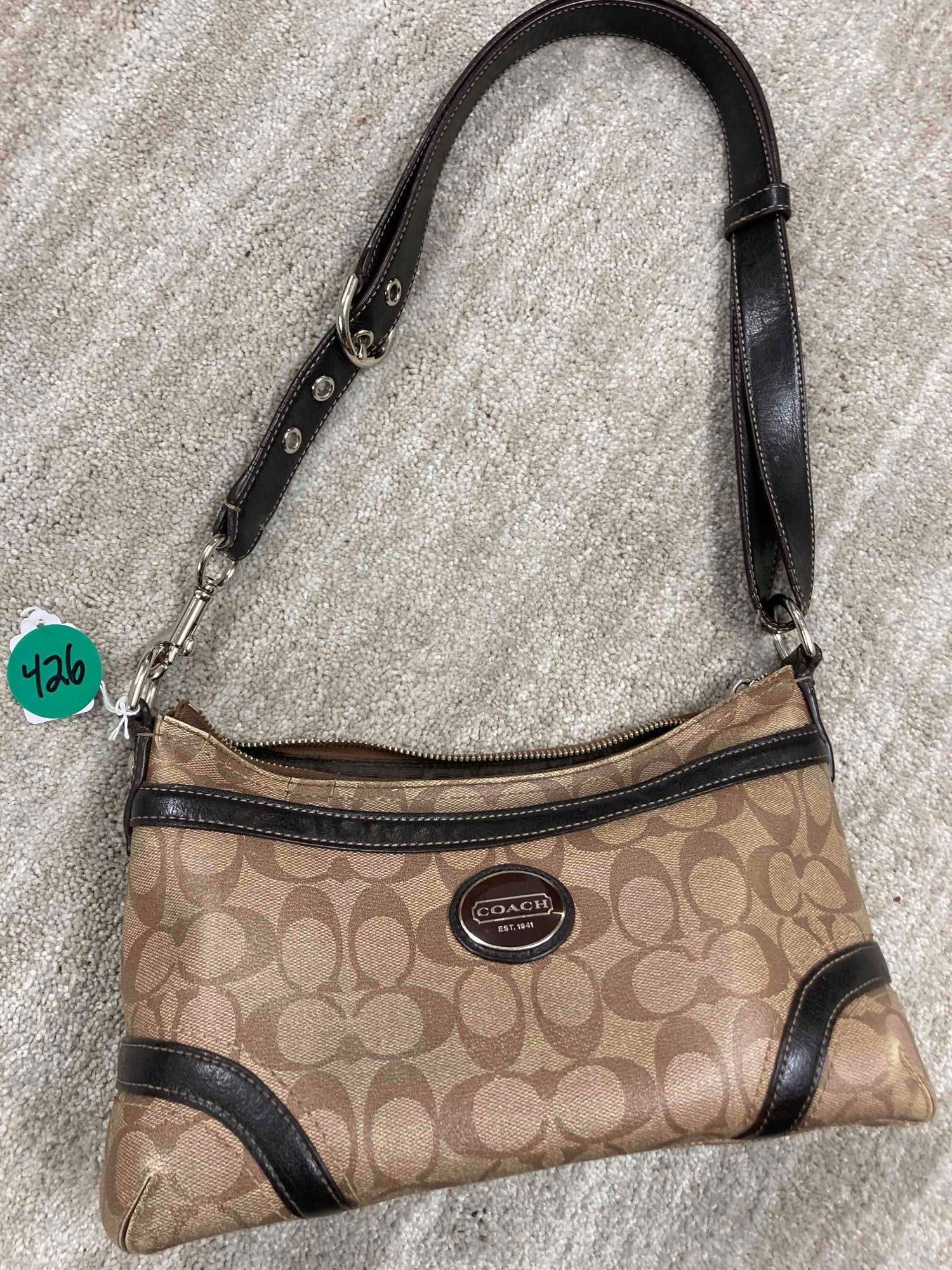 COACH CLUTCH WITH HANDLE: ALL ARE CLEAN BUT MAY SHOW SIGNS OF USAGE