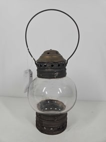 BUBBLE GLASS BRASS LANTERN