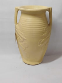 MCCOY MID CENTURY MODERN TWO HANDLED VASE IN YELLOW