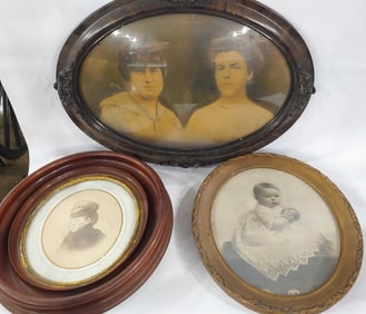 THREE OVAL PICTORIAL PORTRAITS