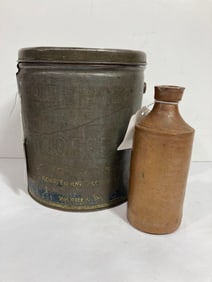 BOURNE & SONS STONE BOTTLE AND COFFEE TIN
