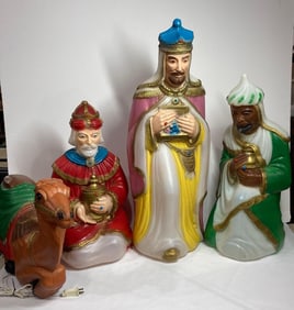 THREE WISE MEN AND CAMEL BLOW MOLDS