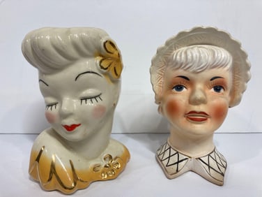 LADIES HEAD VASES