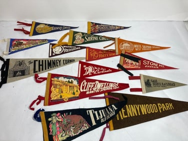 TIJUANA, REDSKINS, RAILROAD, AND OTHER EARLY PENNANTS