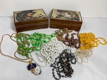 GOEBEL SWISS MUSIC BOXES AND COSTUME JEWELRY