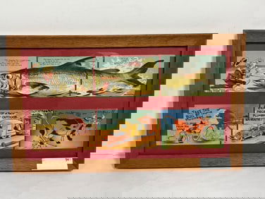 THE FISH STORY AND FARMER FRAMED POSTCARDS