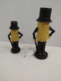 MR PEANUT PAIR OF CAST IRON COIN BANKS