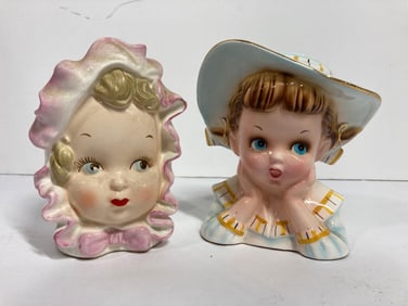 CERAMIC CHILDREN HEAD VASES