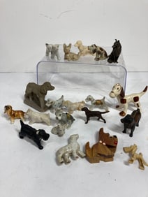 CERAMIC, STONE, AND WOODEN DOGS