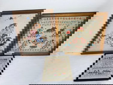 THREE EMBROIDERY SAMPLERS
