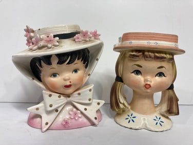 RELPO AND BRINNS 1960S HEAD VASES