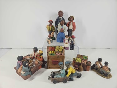 HAND PAINTED AFRICAN AMERICAN FIGURES