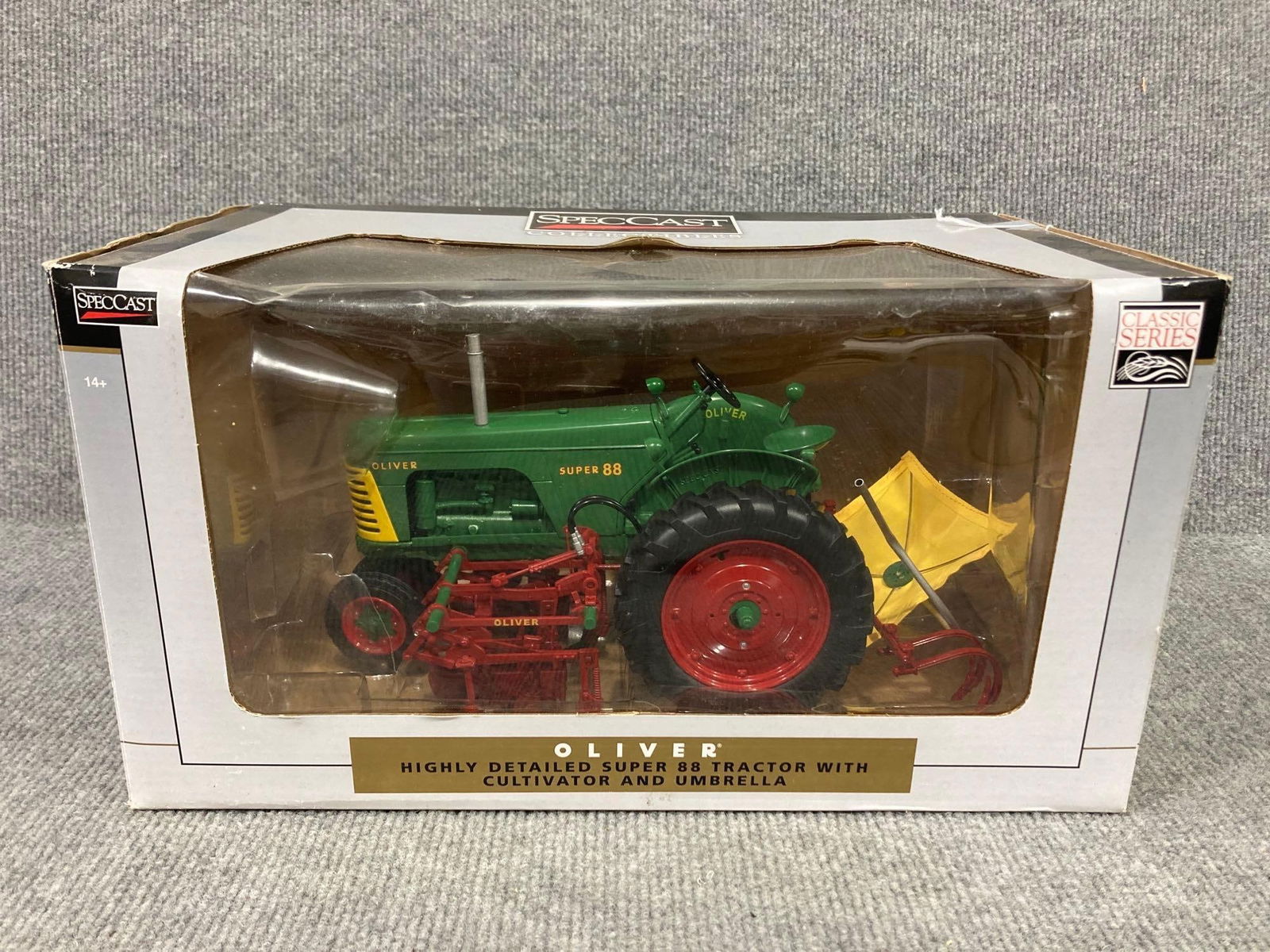 SPEC CAST OLIVER HD NF SUPER 88 TRACTOR W/ CULTIVATOR AND UMBRELLA SPECIAL CLASSIC SERIES (1 of 6)