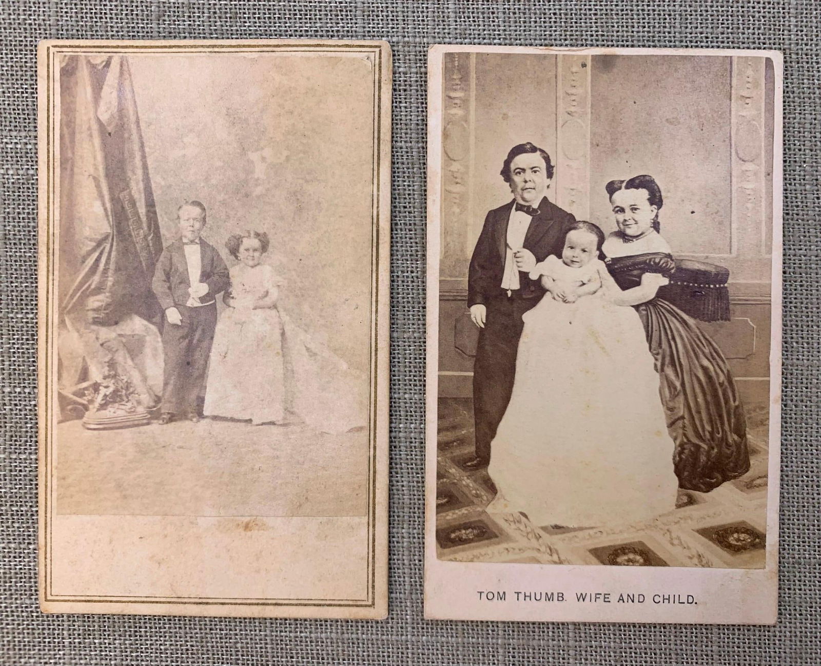 Two 1860's era Tom Thumb & Lavinia Oddities CDV Photographs (1 of 4)