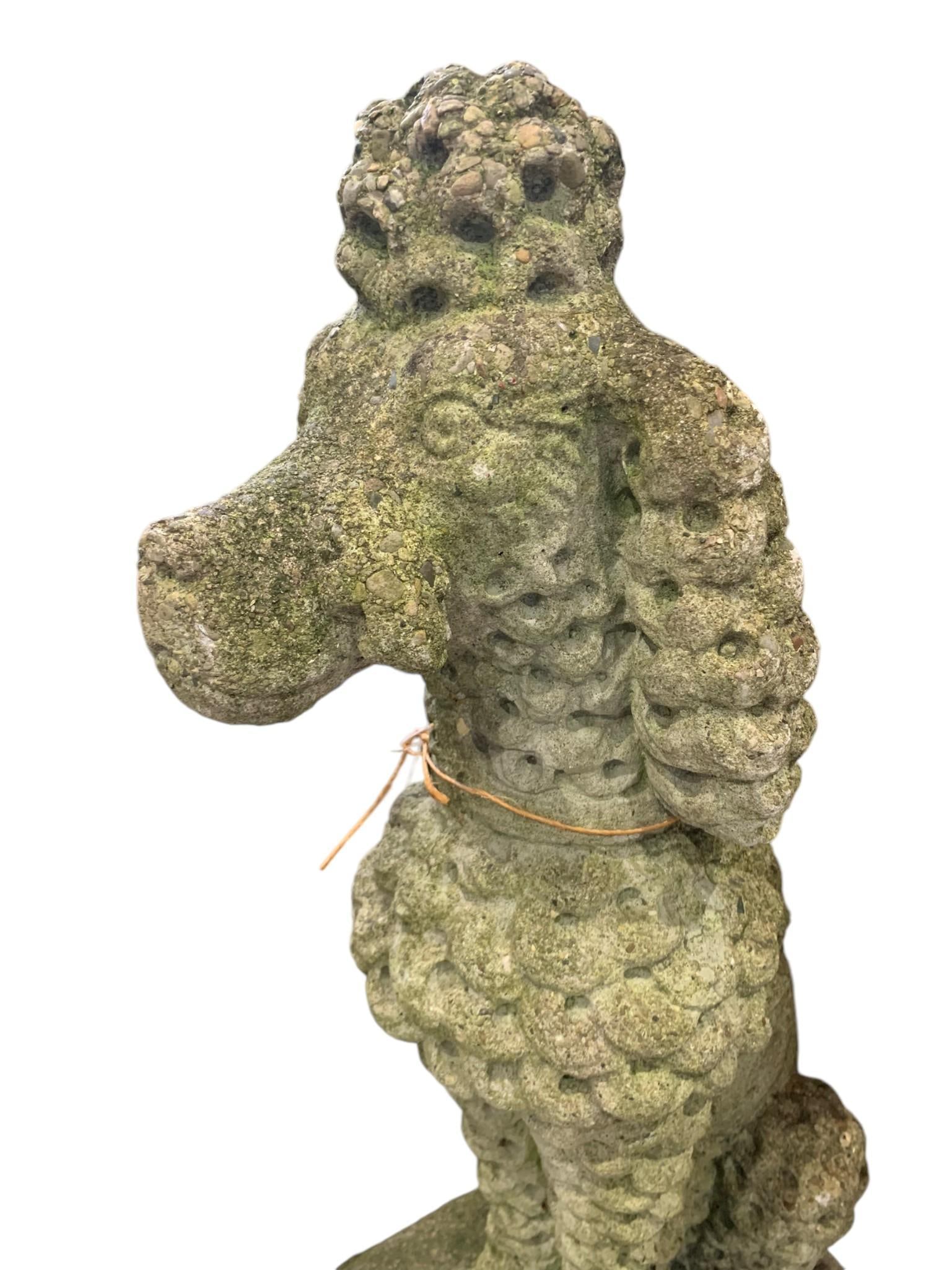 28" Vintage Concrete Poodle Garden Statue (1 of 6)