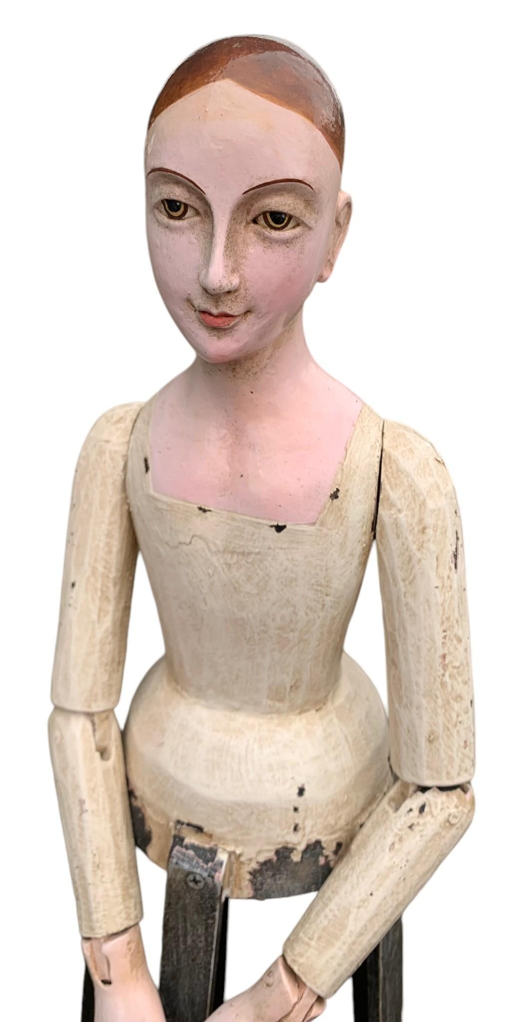 27" Vintage Articulated Caged Santos Doll Figural Alter (1 of 9)