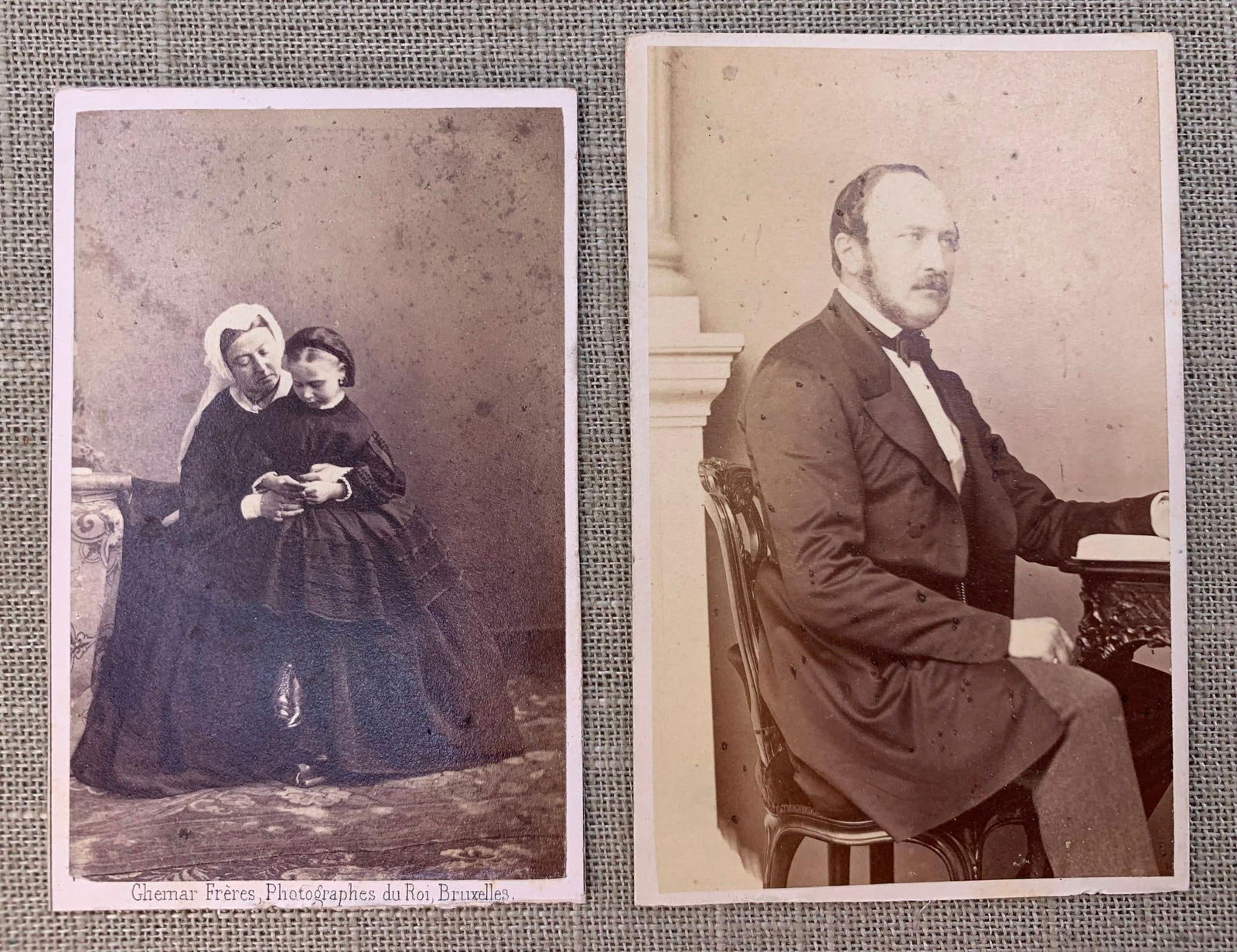 Pair 1860s Queen Victoria & Albert Prince Consort CDVs (1 of 3)
