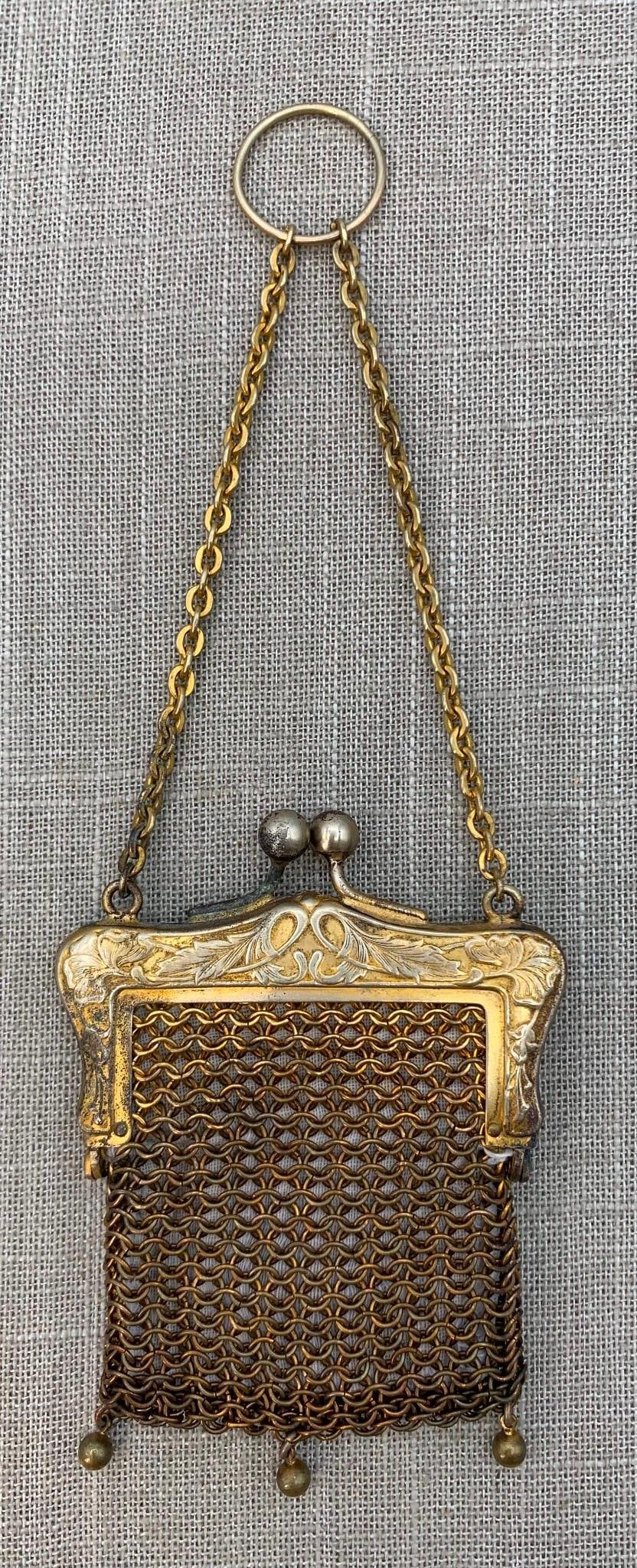 Antique Art Nouveau German Silver Chatelaine Demi Purse (1 of 5)