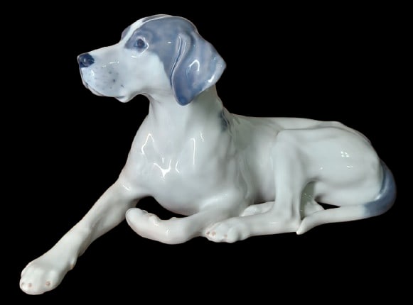 Superb Royal Copenhagen Danish Porcelain Large Pointer Dog Statue #1635 (1 of 5)