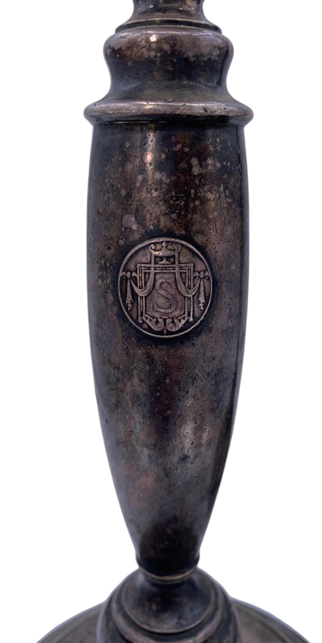 Pair of Large 10 1/4" Antique Cleveland Ohio Silverplate "Hotel Statler" Candlesticks (1 of 6)