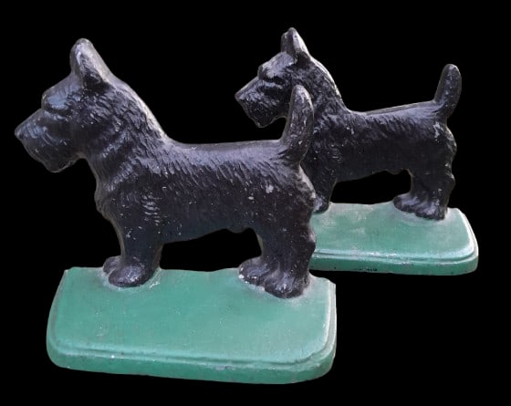 Pair Early Lead Scottie Dog Bookends, Door Stop (1 of 7)