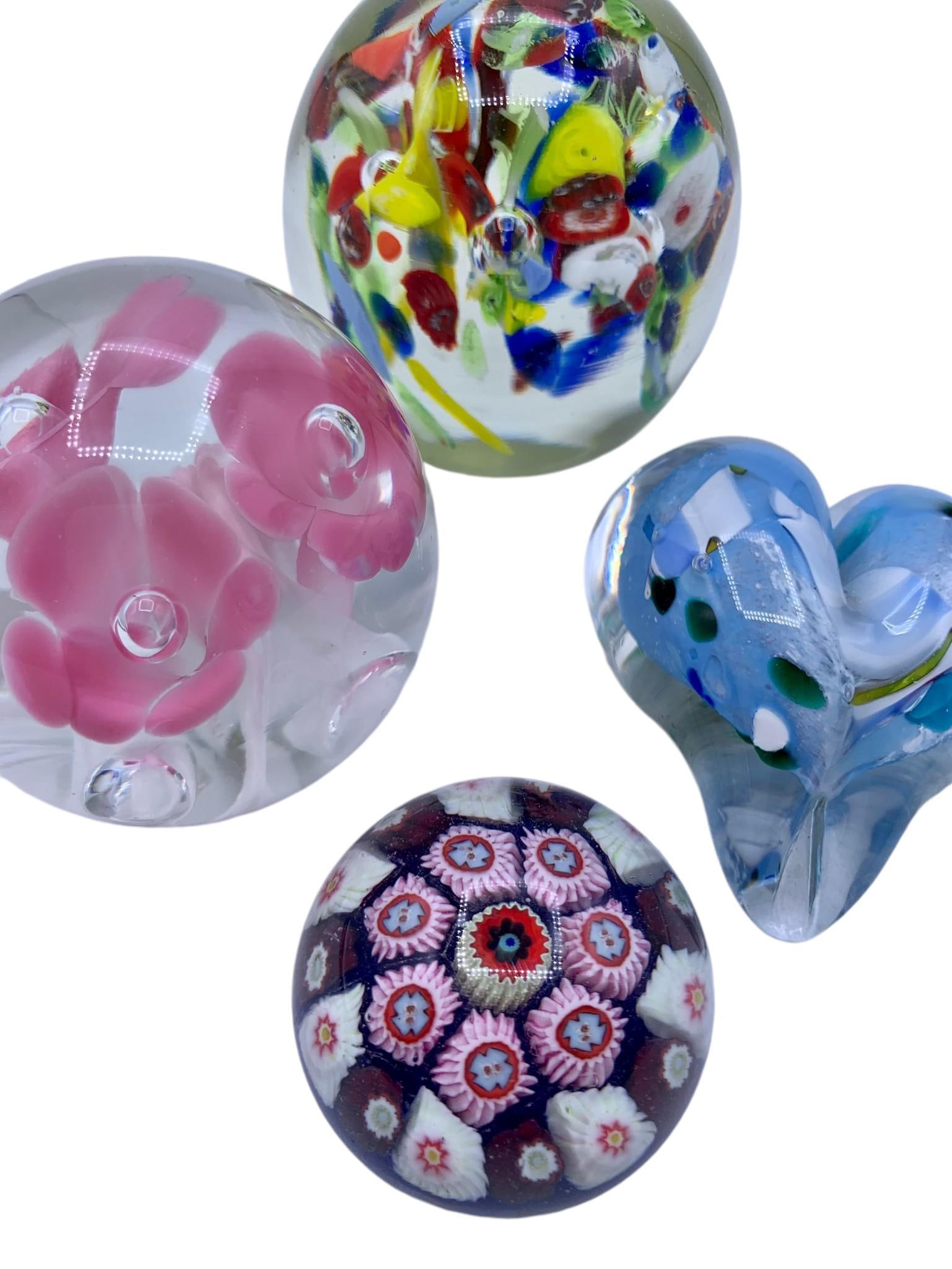 4 Vintage Handmade Art Glass Paperweights, Strathearn (1 of 10)