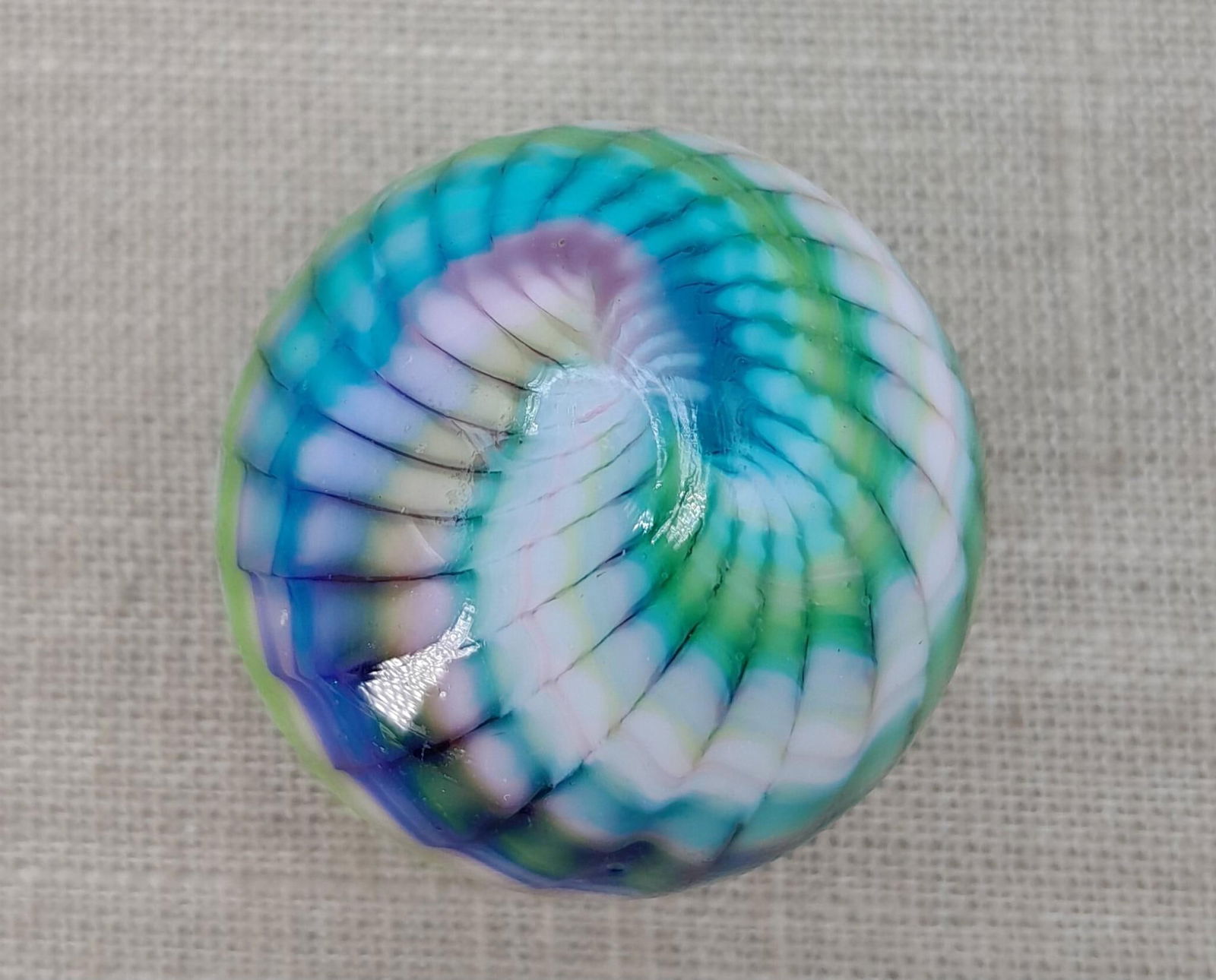 Large Vintage Swirled Art Glass Shooter Marble (1 of 9)