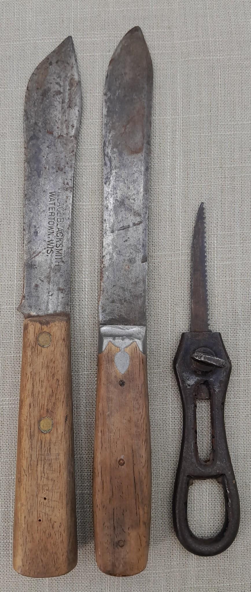Civil War era Carving Knives & 1877 Keyhole Saw (1 of 3)