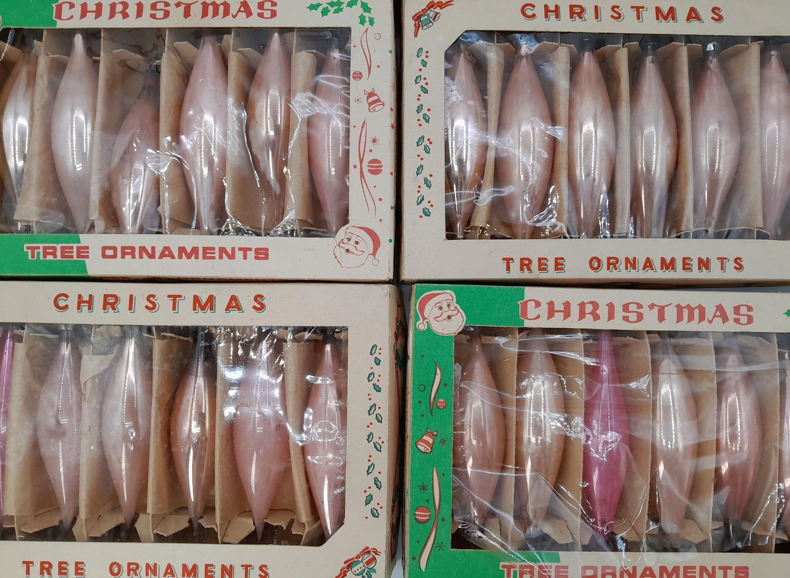 34 Mid Century Candy Pink Mercury Glass Tree Ornaments (1 of 9)