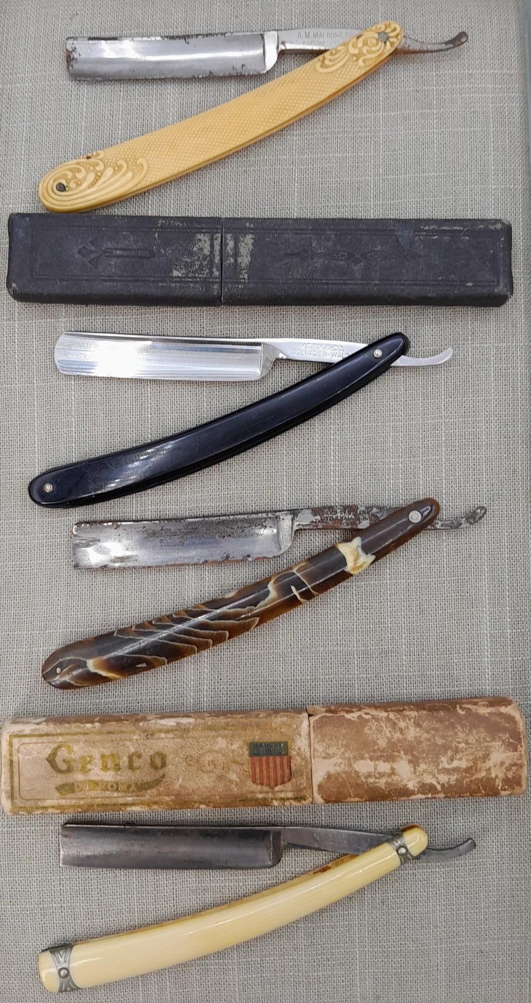 4 Antique Shaving Straight Razors (1 of 11)