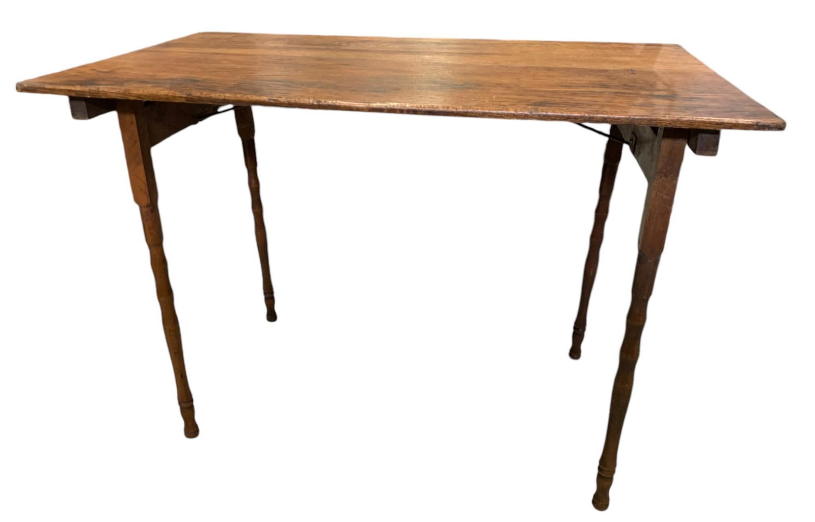 36" Antique Victorian era Oak Wood Folding Leg Sewing Table (1 of 6)