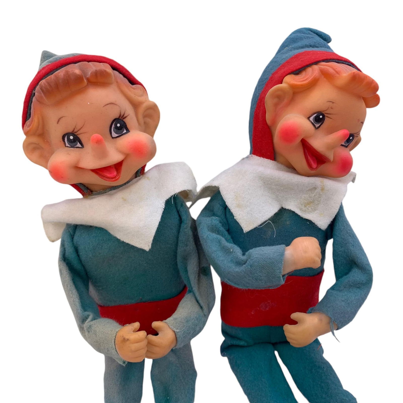 2 Large 14" Mid century Animated Wind Up Music Box Elf on the Shelf Holiday Decorations (1 of 9)
