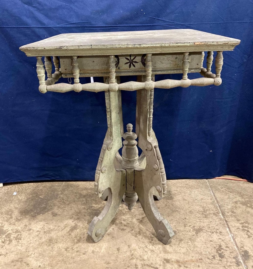 Incredible early painted detailed Tea Table (1 of 6)