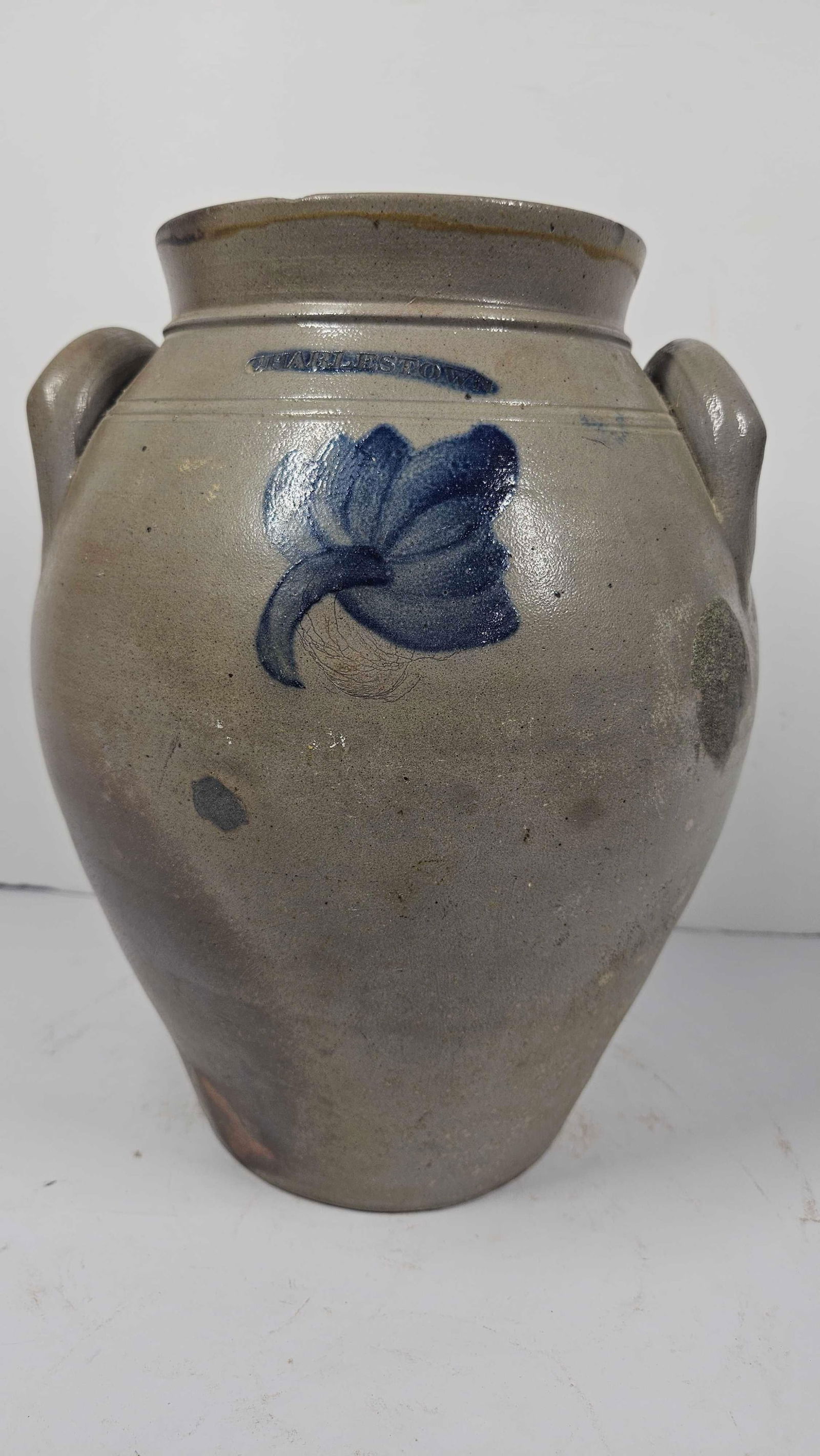 Charlestown decorated ovoid stoneware jar (1 of 6)
