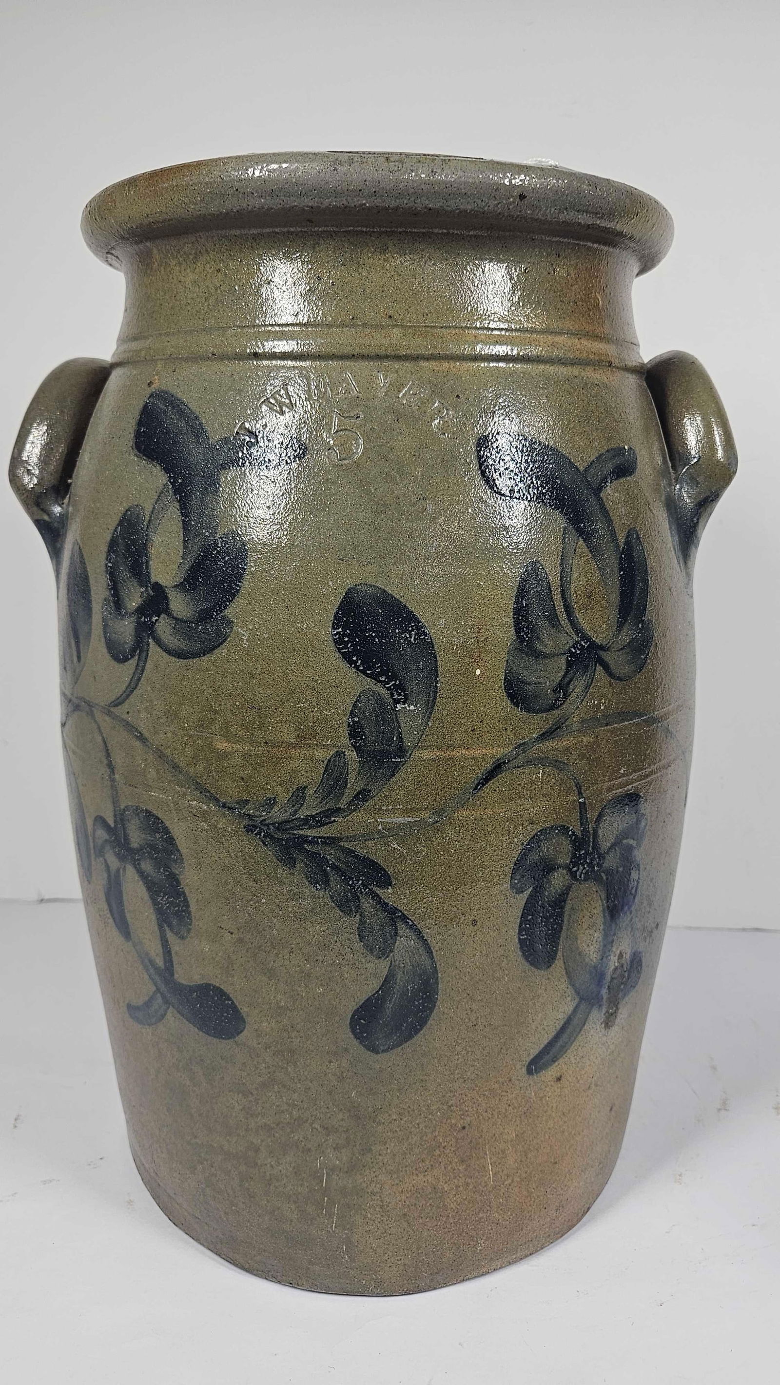 Excellent J. Weaver decorated 5gal stoneware jar (1 of 6)