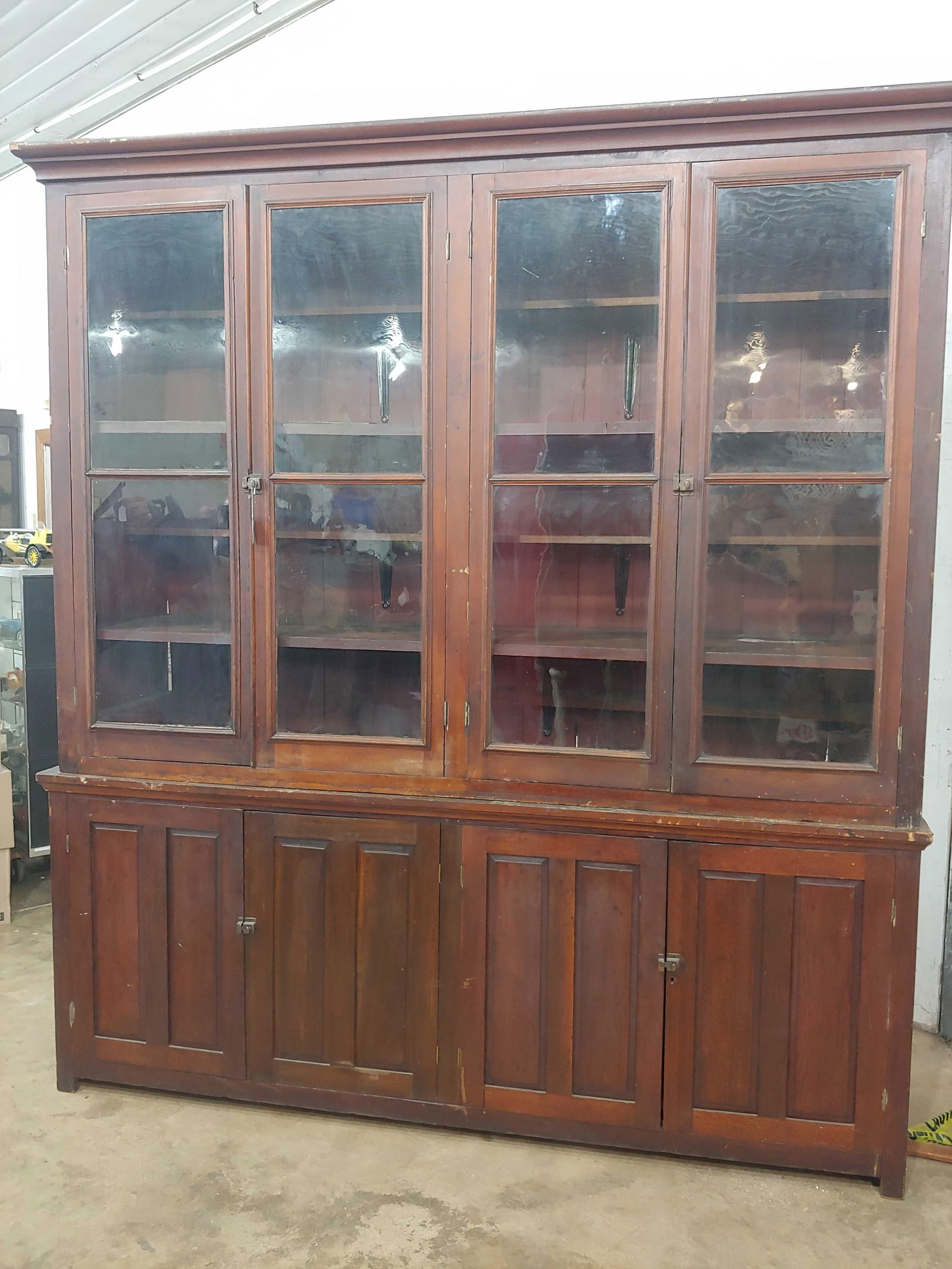 Large Walnut 2pc Country Store cabinet (1 of 8)