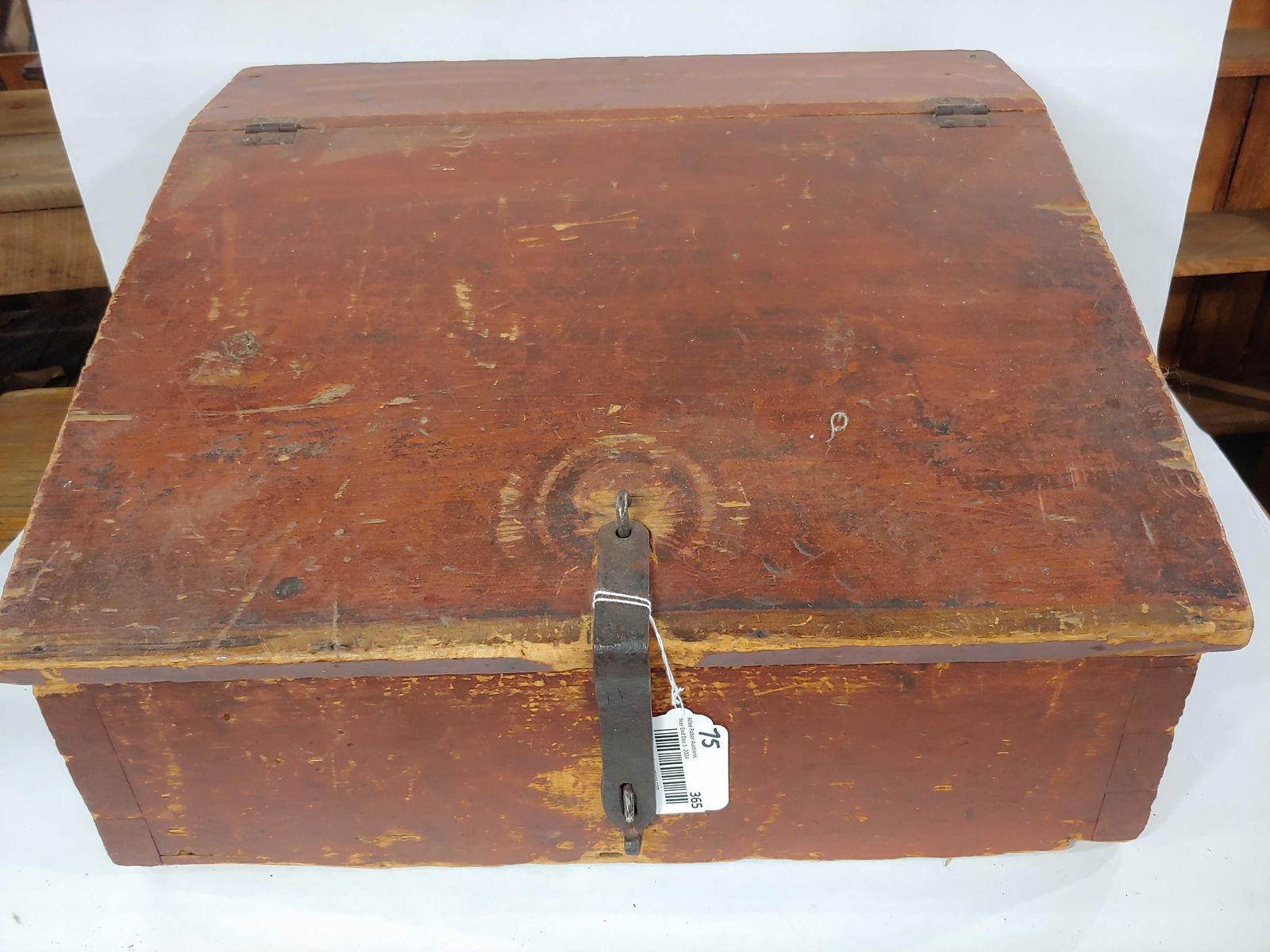 Great early dovetailed primitive painted lap desk (1 of 7)