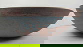 Great early primitive painted wooden bowl