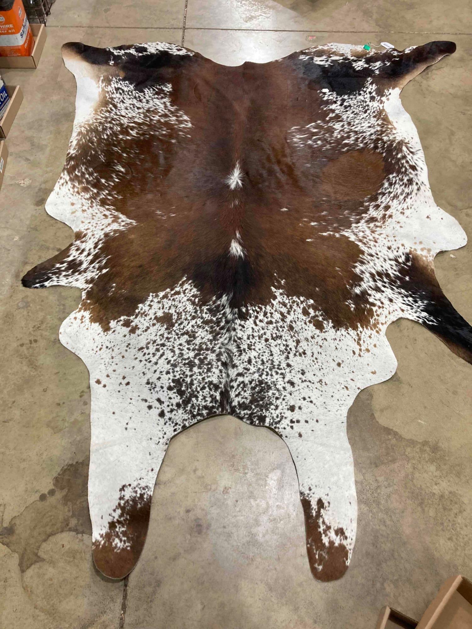 Brown and White Soft Tanned Brazilian Cow Hide: Good clean condition. 100x80